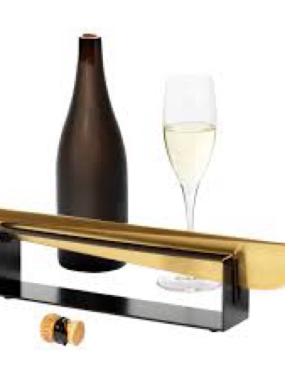 NIB NWT NEW RABBIT Gold Black Bottle Display for Home Bar Champagne Saber